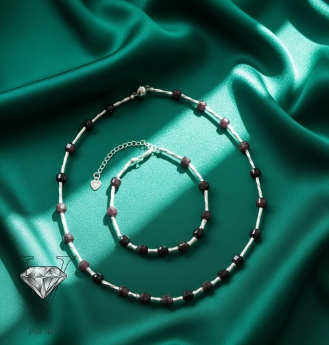 KOMPLET BIŻUTERII Z AGATU I SREBRA OD VIVA JEWELRY & ART