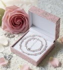 KOMPLET BIŻUTERII Z RÓŻOWEGO KOCIEGO OKA I SREBRNYCH KULECZEK OD VIVA JEWELRY & ART