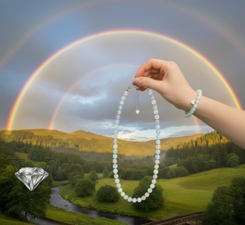 KOMPLET BIŻUTERII Z SELENITU I SREBRA OD VIVA JEWELRY & ART