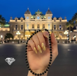 ELEGANCKI NASZYJNIK Z CHALCEDONU I SREBRA POZŁACANEGO 18K ZŁOTEM OD VIVA JEWELRY & ART