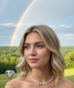 PRZEJRZYSTO - BIAŁY  NASZYJNIK  ZKAMIENIA KSIĘŻYCOWEGO OD VIVA JEWELRY & ART