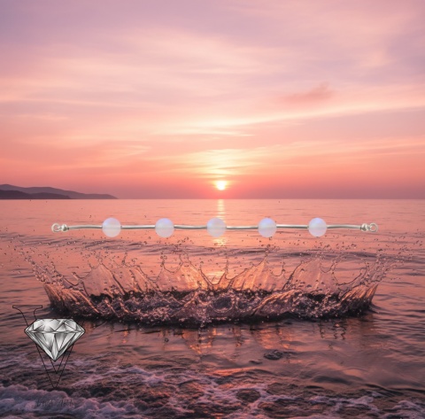 RÓŻOWY NASZYJNIK ZE SPEKTROLITU I SREBRA 925 OD VIVA JEWELRY & ART