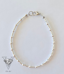 UNIKATOWA BRANSOLETKA Z FASETOWANEGO SREBRZYSTEGO HEMATYTU OD VIVA JEWELRY & ART
