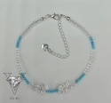 BRANSOLETKA TURKUSOWA ZE SZKŁEM JUBILERSKIM I SSREBREM OD VIVA JEWELRY & ART