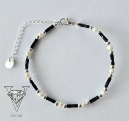 UROKLIWA BRANSOLETKA Z PEREŁEK I SREBRA 025 Z PRZEDŁUZKĄ OD VIVA JEWELRY & ART