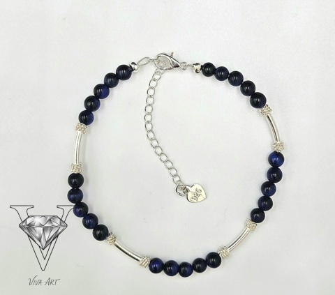 GRANATOWO SREBRNA BRANSOLETKA OD VIVA JEWELRY