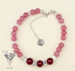 RÓŻOWA PRZEJRZYSTA BRANSOLETKA OD VIVA JEWELRY