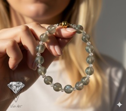 UROCZA BRANSOLETKA SZARA ZE ŚWIETLISTYM BROKATEM OD VIVA JEWELRY