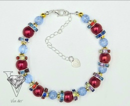NIEBIESKO CZERWONA UROCZA BRANSOLETKA OD VIVA JEWELRY