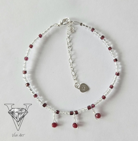 PRZEJRZYSTO CZERWONA BRANSOLETKA  OD VIVA JEWELRY & ART