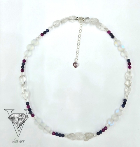 NASZYJNIK Z RUBINEM I SZAFIREM PRZEJRZYSTY OD VIVA JEWELRY