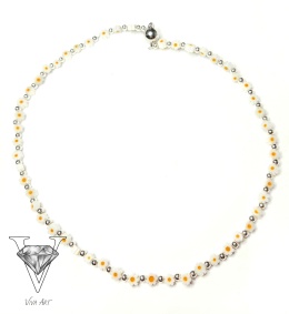 KWIATOWY NASZYJNIK Z ORALIKÓW AKRYLOWYCH I SREBRA OD VIVA JEWELRY & ART