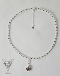 CZERWONO PRZEJRZYSTY NASZYJNIK Z ZAWIESZKĄW KSZTAŁCIE SERCA OD VIVA JEWELRY