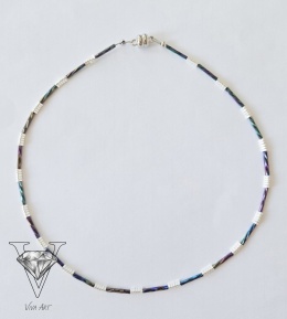 KOLOROWY NASZYJNIK Z HEMATYTÓW SREBRNYCH OD VIVA JEWELRY & ART